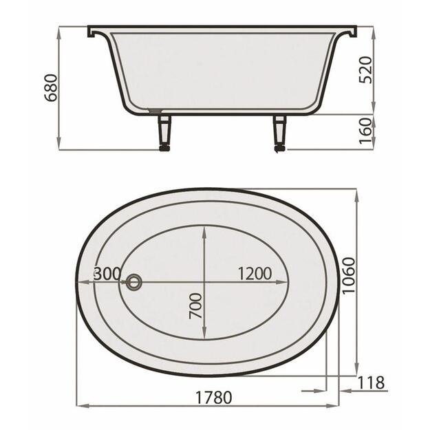 Vonia, SPN Art Stone Marina, 178 cm x 106 cm x 68 cm, ovalas