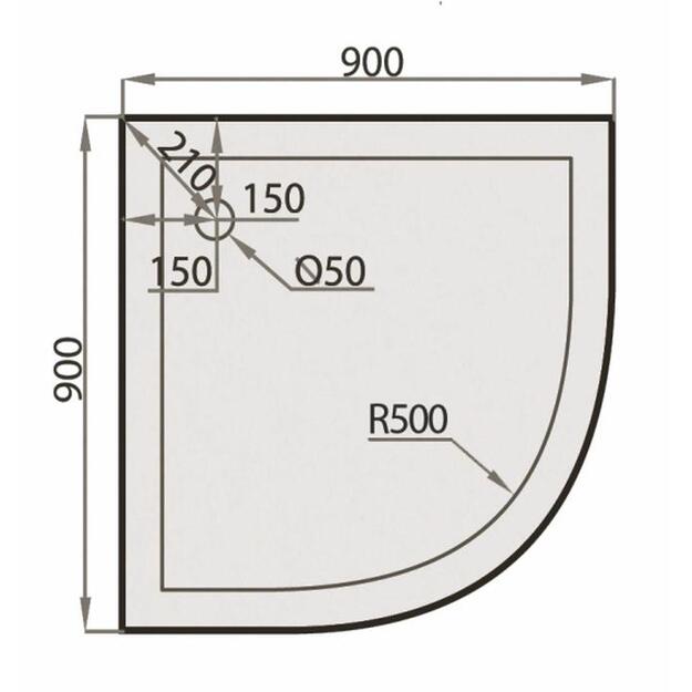 Dušo padėklas SPN Art Stone P703, 90 cm x 90 cm