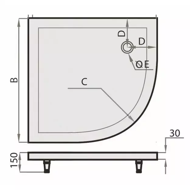 Dušo padėklas SPN Art Stone P708, 80 cm x 80 cm